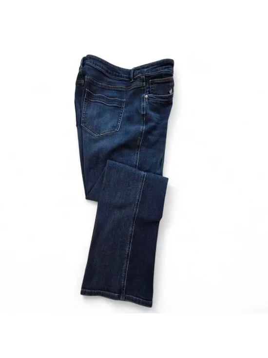 J.Jill Denim High-Rise Boot Cut Jeans Dark Wash Size 14R Cotton Blend Stretch - Picture 11 of 14